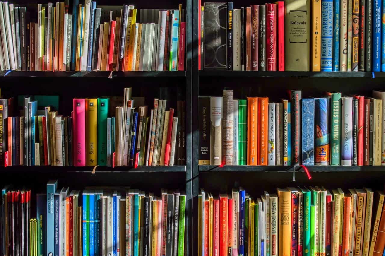 Books In Black Wooden Book Shelf 159711